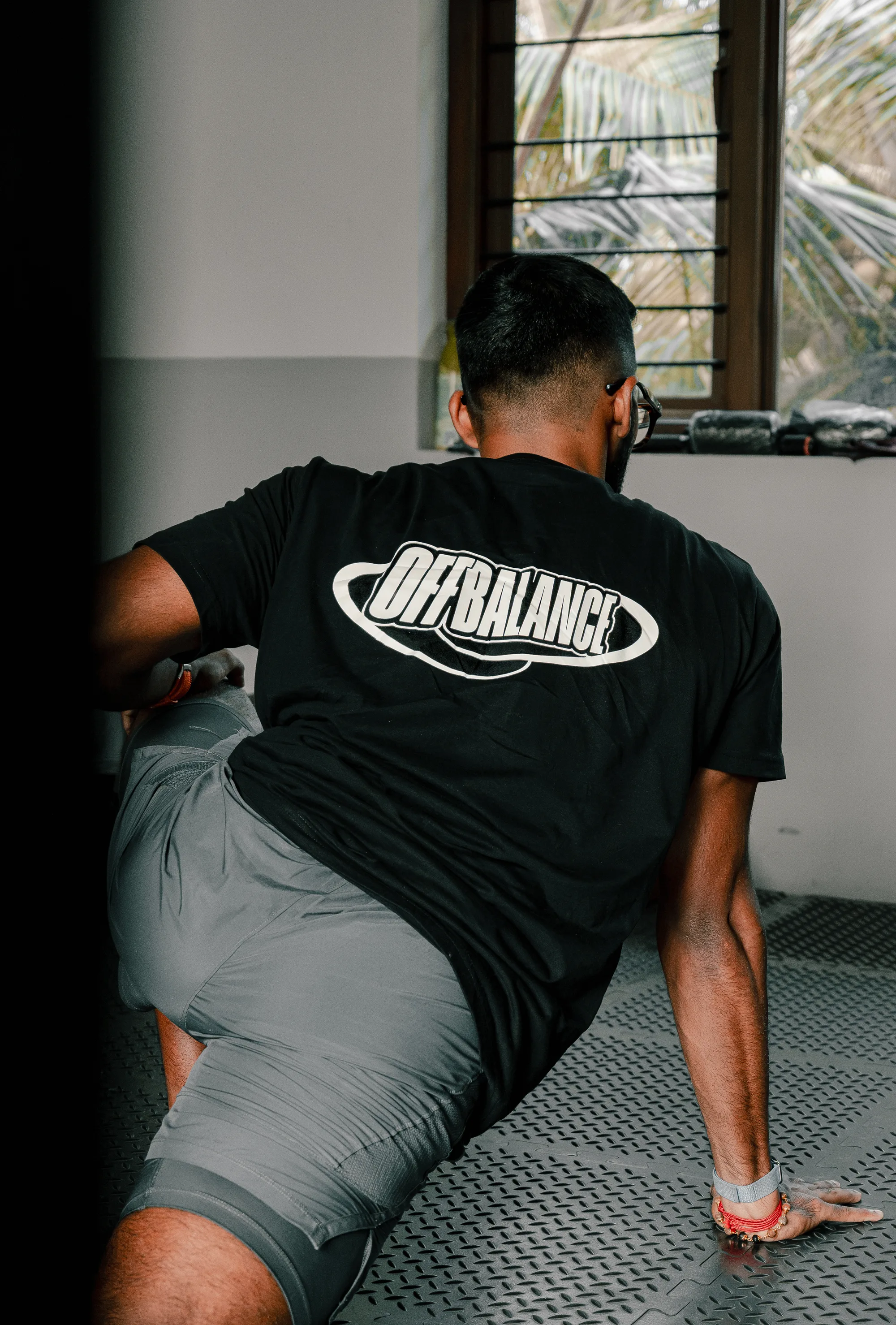 Achuthan training in an Off Balance shirt